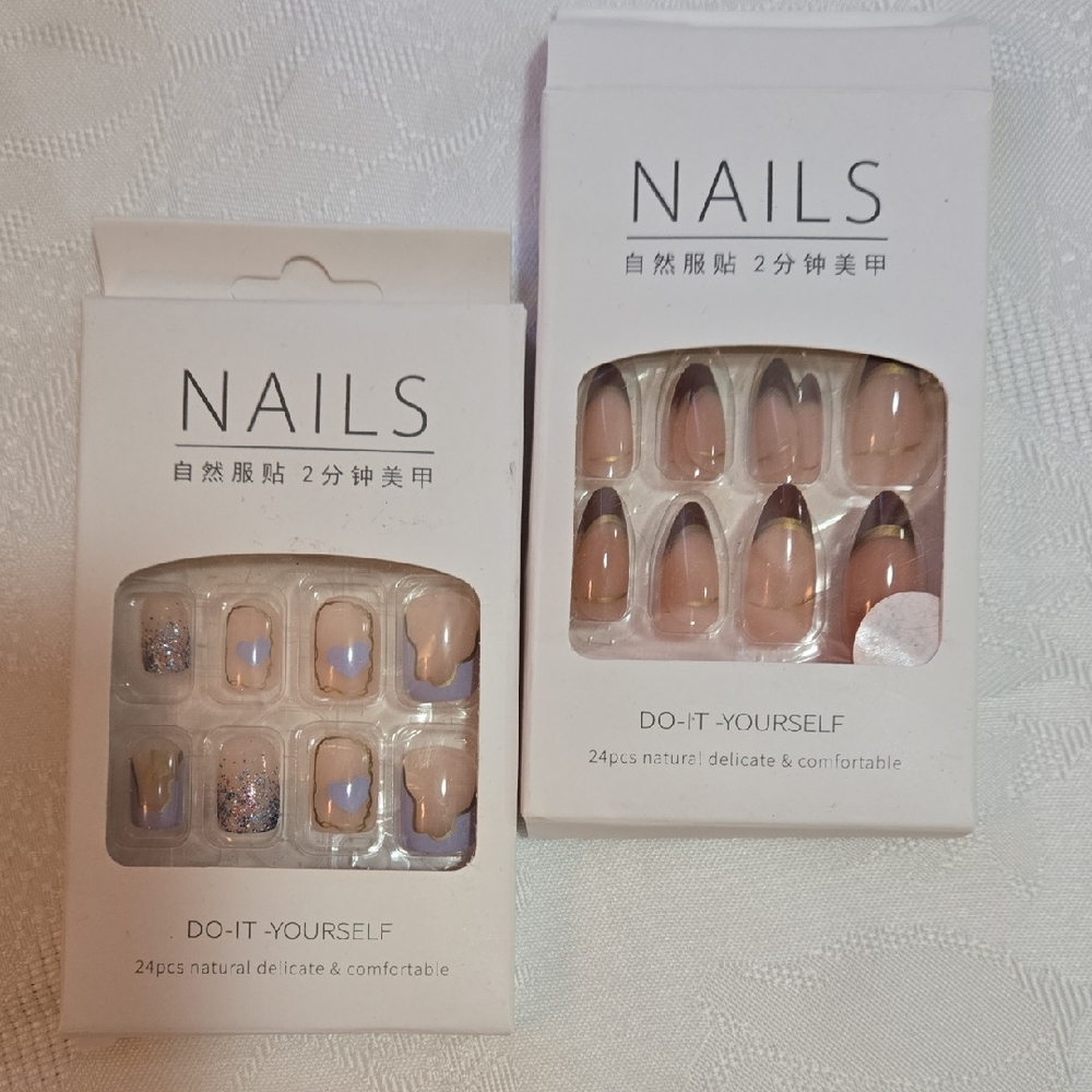 NIB Do-It-Yourself press on nails 2 pkgs